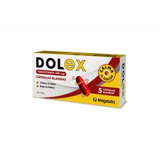 DOLEX 500 MG 5 CAPS BLANDAS