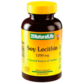 Soy Lecithin Natural Life 1200mg x 100cáps.